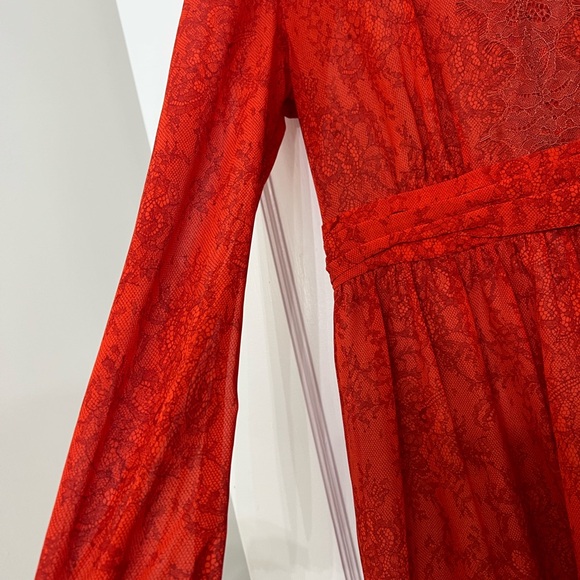 French connection red poppy lace mini dress size 8 - Picture 14 of 14